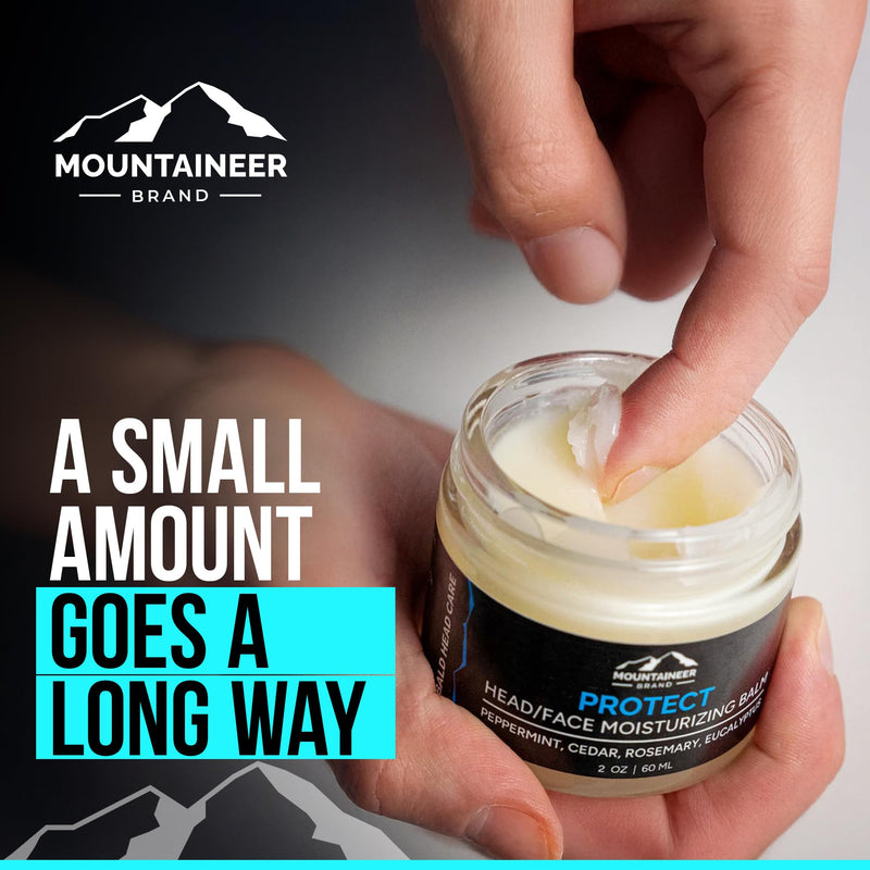 Mountaineer Brand Natural Moisturiser with Fresh & Natural Scent | Bald Head Care for Men | Non-Greasy Scalp and Face Balm | Made in West Virginia | Protect | 2 Pack | 2oz Step 4 - Moisturize (2 Pack) - BeesActive Australia
