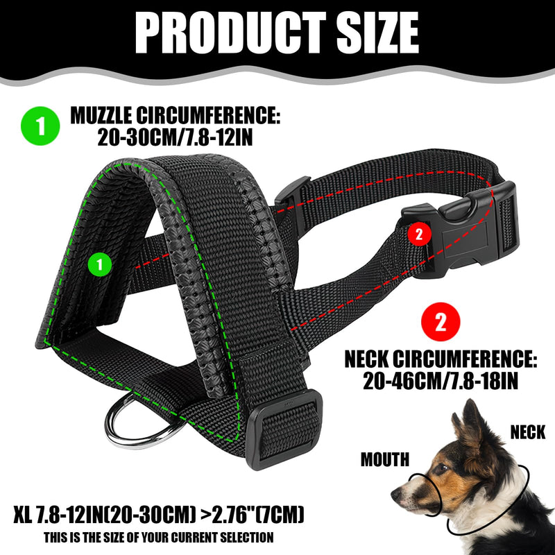 No-Pull Dog Headcollar, Adjustable Gentle Training Collar with Padded Nose Band, Lightweight Comfortable for Medium Large Dogs, Easy Control During Walk Safety (Upgrade Size) - BeesActive Australia