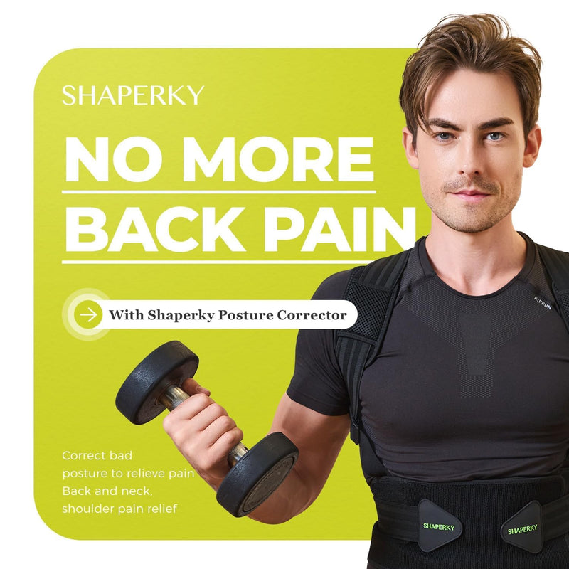 SHAPERKY Posture Corrector for Women and Men - Adjustable Upper Back Brace - Breathable Back Support straightener - Providing Pain Relief from Lumbar&Shoulder (L-XL) L-XL
