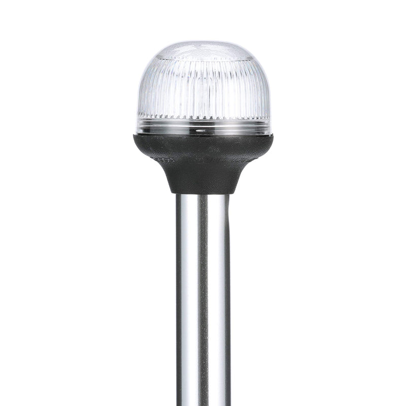 attwood 5550-PA20-7 Lightarmor Folding All-Round 20-Inch Marine Boat 360-Degree Pole Light, Silver