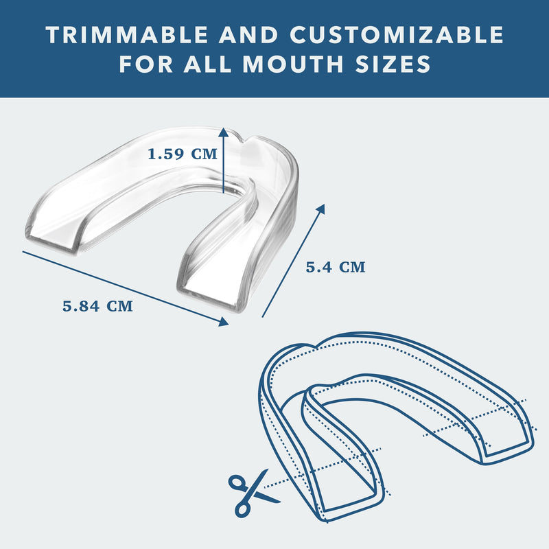 Night Guard for Teeth Grinding at Night: Moldable Dental Mouth Guard for Sleeping - Night Guard Protection for Teeth Clenching Clear 2 Pack - BeesActive Australia