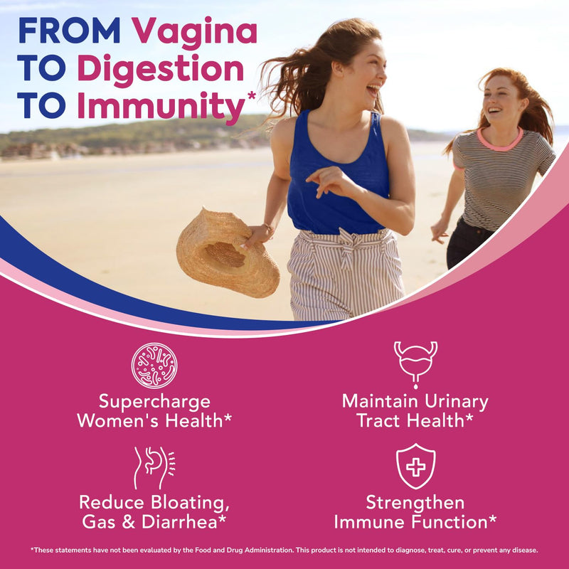Probiotics for Women, 120 Billion CFU 34 Strains, Prebiotics, Digestive Enzymes, Cranberry, 4-in-1 Feminine Probiotic, Digestive, Vaginal, Immune Support, 60ct (Pack of 2) 30 Count (Pack of 2)