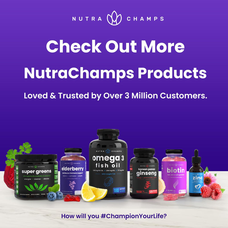 NutraChamps Elderberry Gummies with Vitamin C, Propolis & Echinacea - Immune System Support Gummy Vitamins for Adults & Kids - Max Strength 200mg Sambucus Antioxidant 60 Count (Pack of 1)