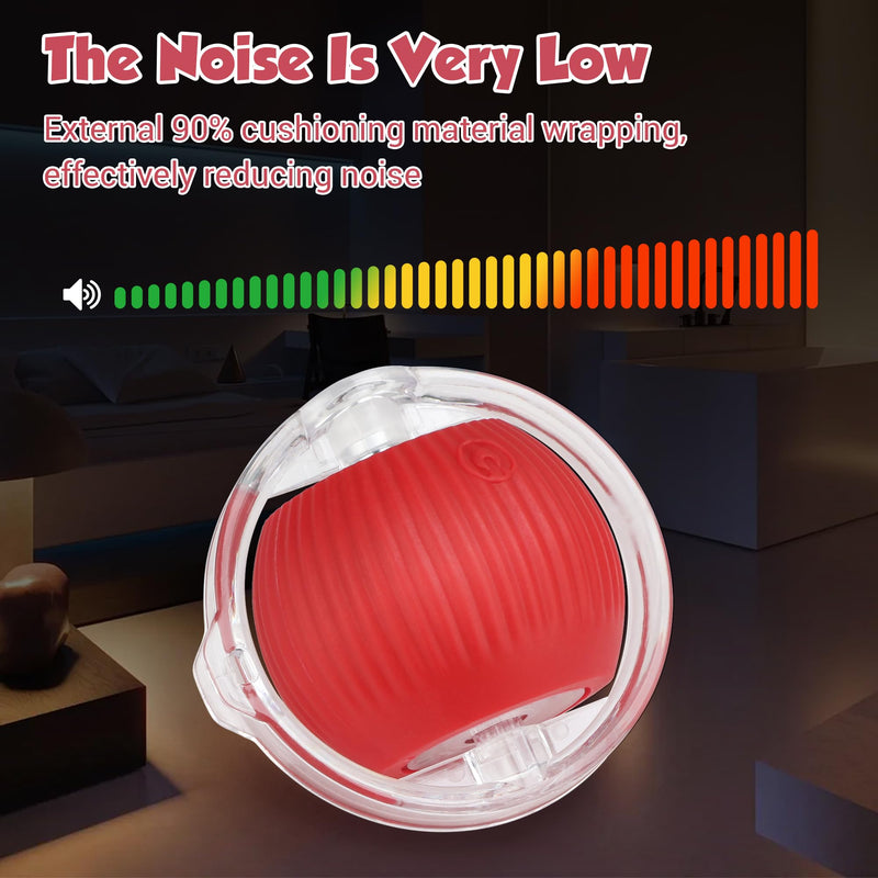 JAKPAK Cat Toys Interactive Cat Toy Ball with Plush Cover for Indoor Cats Bird Chirping and Strong Power Drive Dog Cat Toy Moving Automatic Dog Cat Toys for Bored Indoor Cats of All Ages (Red) - BeesActive Australia
