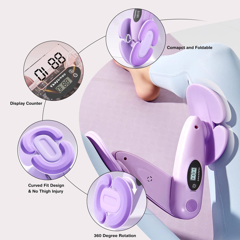 Thigh Master, Inner Thigh Exerciser, Thigh Master Thigh Exerciser for Women, Kegel Exerciser Pelvic Floor Muscle Exercise Devices, Thigh Exercise Equipment purple