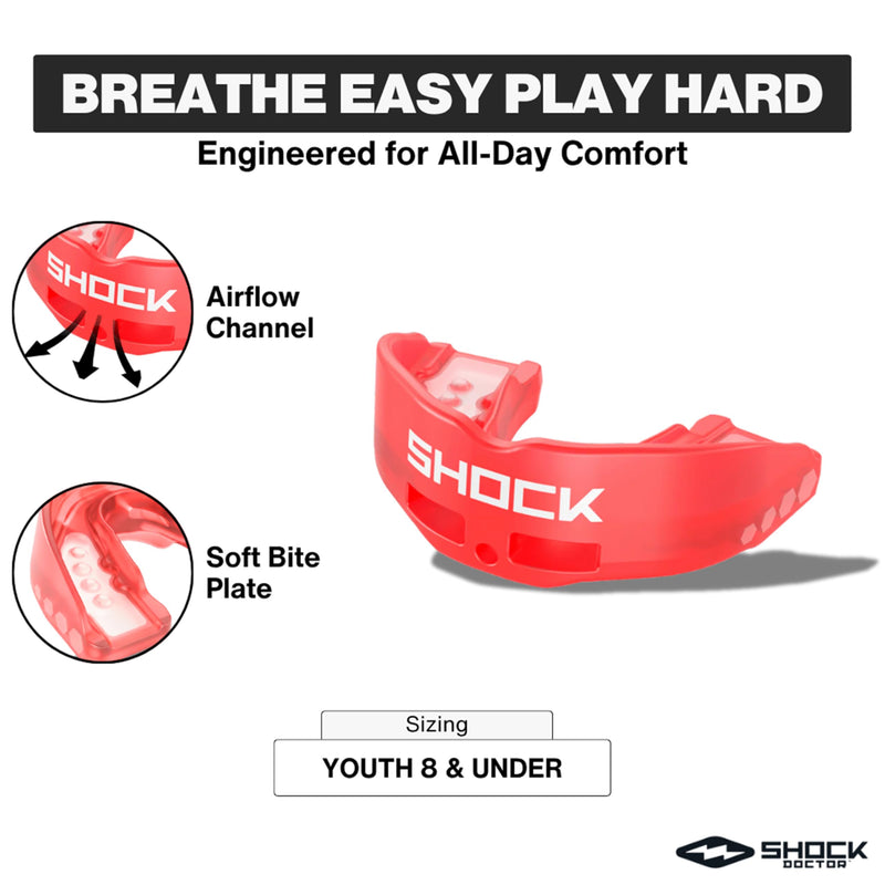 Insta-Fit Youth Mouthguard – Convertible Sports Mouthpiece, Comfortable Fit, Ideal for All Sports Trnblk/Clr