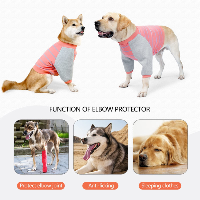 Dog Recovery Sleeve Suit,High Elastic Elbow Joint Protectors Clothes Anti-licking for Medium Dogs Large Dogs (XL,Orange red) XL: Chest girth 68-80cm Orange red