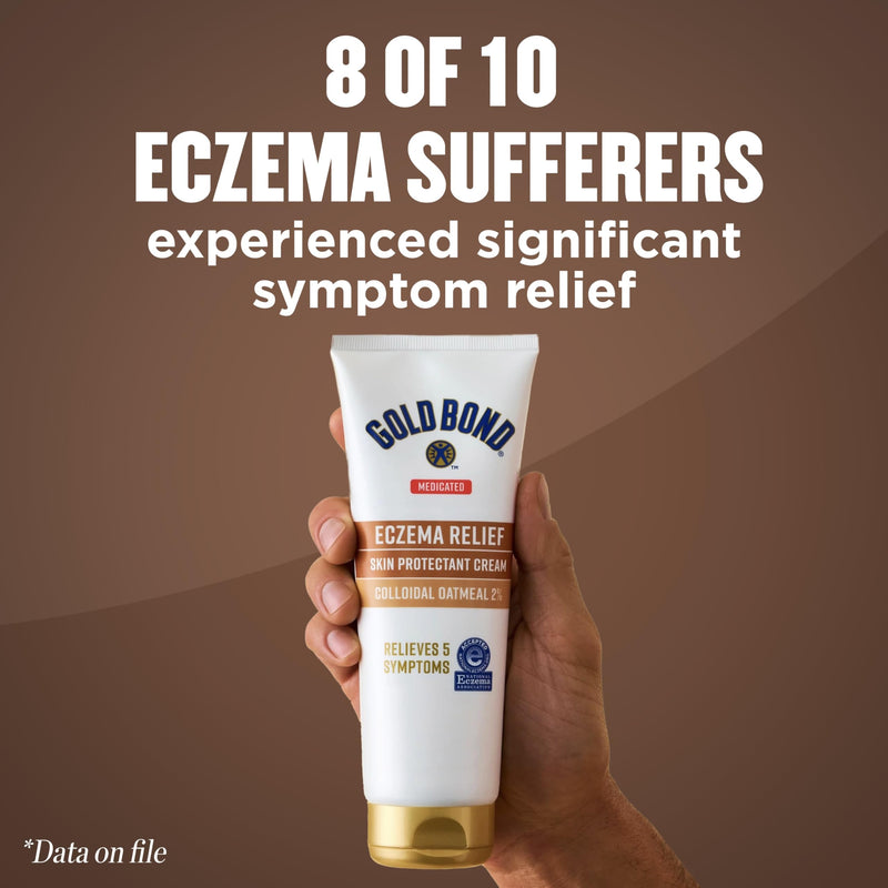 Gold Bond Medicated Eczema Relief Skin Protectant Cream, 8 oz., Gold Bond Lotion With 2% Colloidal Oatmeal 8 Ounce