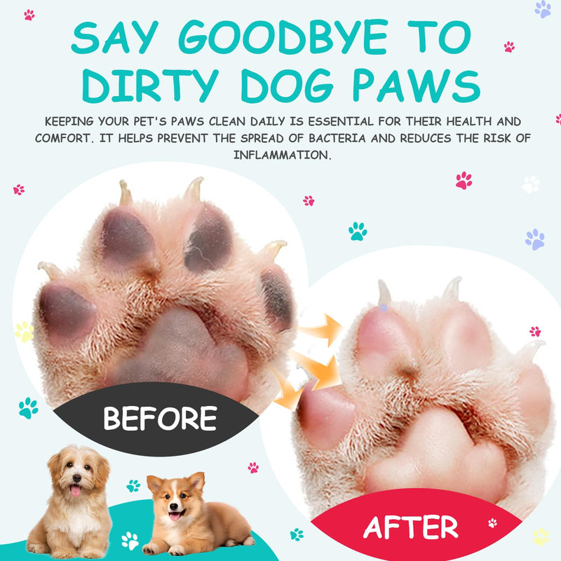 Dog and Cat Paw Cleaner with Built-in Scrubber No-Rinse Foaming Cleanser Moisturizing Deodorizing Paw Wash Portable Plant-Based Pet Grooming Brush Deep Clean for Dogs & Cats - BeesActive Australia