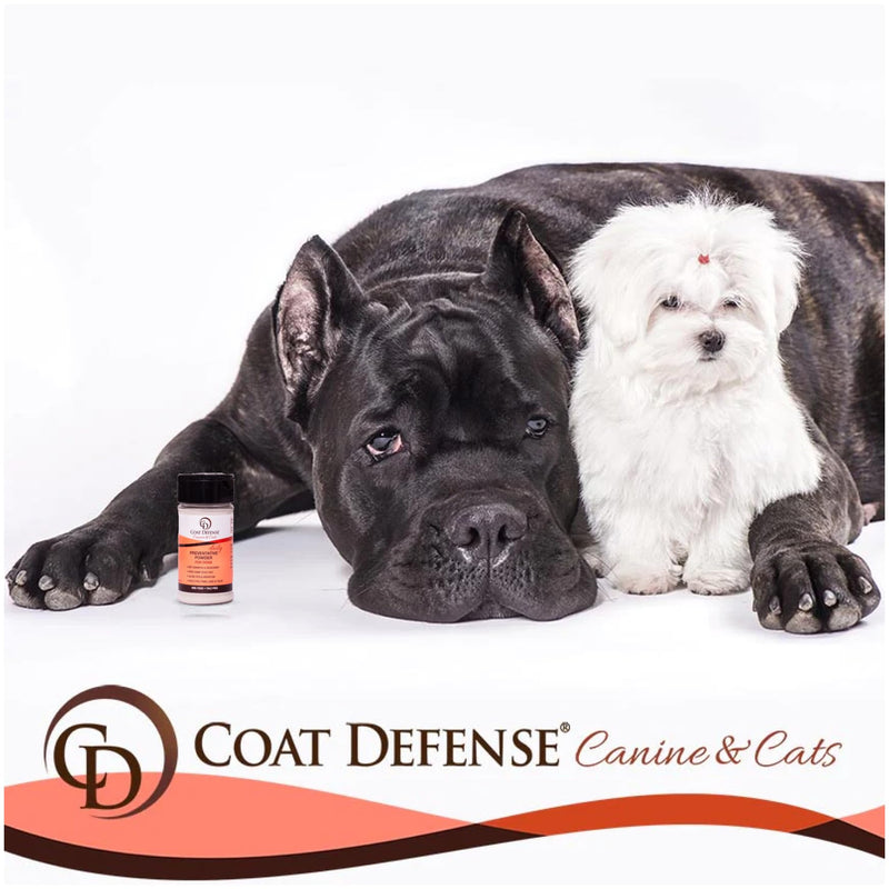 COAT DEFENSE Preventative Powder | Made in USA | 3.5oz Waterless Dog Shampoo & Pet Deodorizer for Smelly Dogs | Provides Anti Itch Relief | Dog Shampoo for Dry Itchy Skin & Dog Shampoo for Smelly Dogs - BeesActive Australia