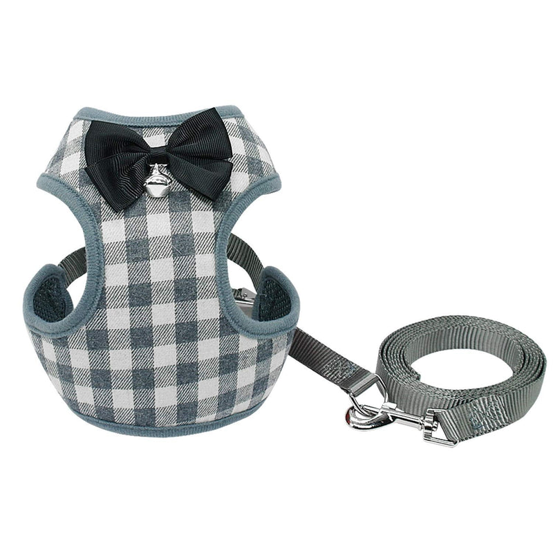 Rypet Small Dog Harness and Leash Set - No Pull Pet Harness with Soft Mesh Nylon Vest for Small Dogs and Cats Gray M Medium (7-15 lbs) - BeesActive Australia