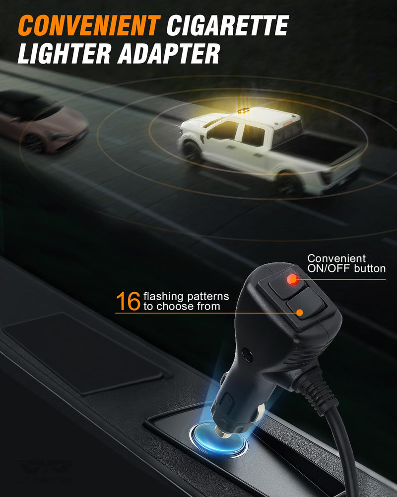 LUMENIX 56 LED Roof Top Strobe Beacon Lights Bar Rooftop Hazard Warning Emergency Safety Flashing Plow Light for Construction Vehicles Tow Commercial Trucks Postal Security Cars Snowplow - Amber White White Amber - BeesActive Australia