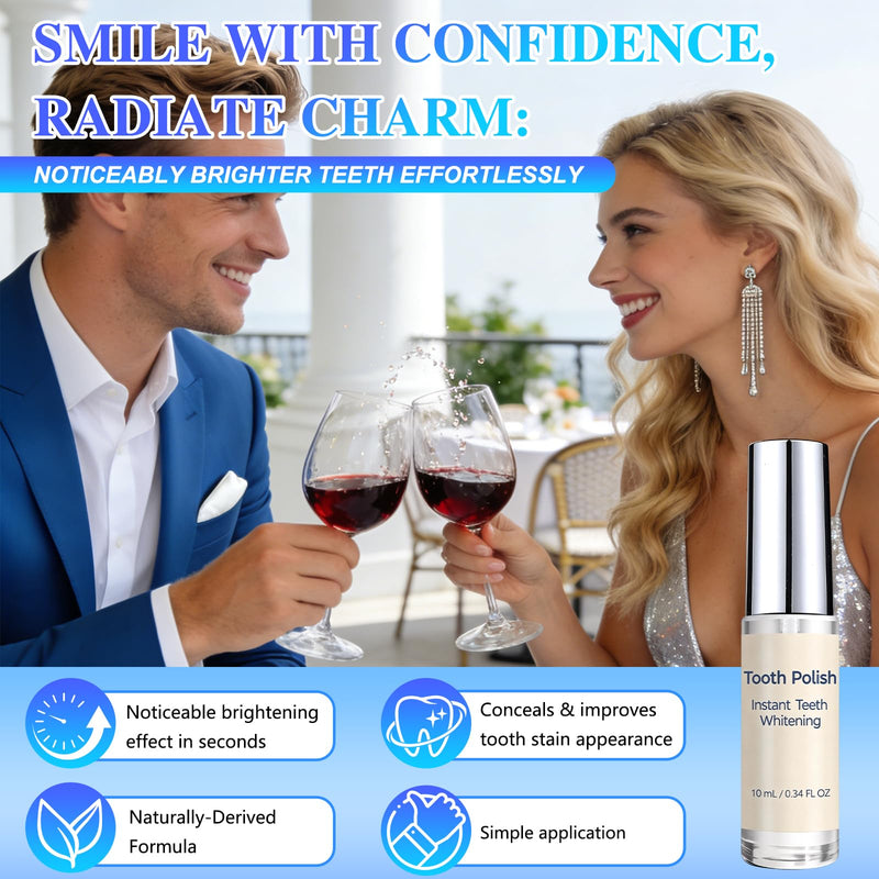 2PCS Tooth Paint, Tooth Polish,Instant White Tooth Paint,Natural Teeth Whitening Paint,Portable Oral Care,Safe Formula & Long-Lasting Results