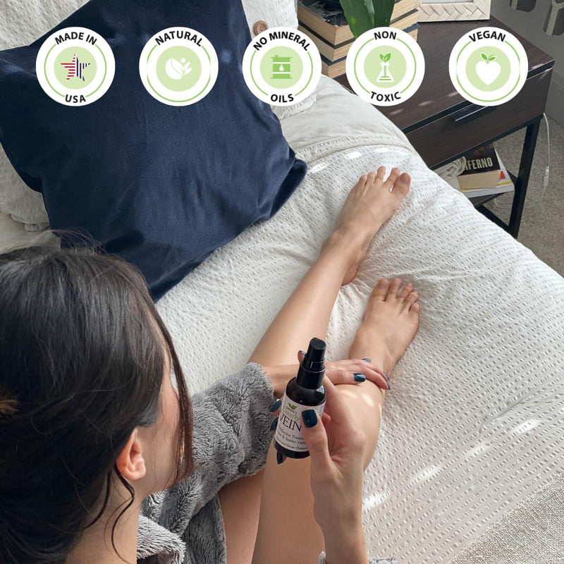 Isabella's Clearly VEIN, Best Natural Varicose Veins and Spider Vein Treatment For Legs, Face, Body | Topical Capillary Health Essential Oils and Herbal Extracts | Horse Chestnut, Helichrysum, Ginger - BeesActive Australia