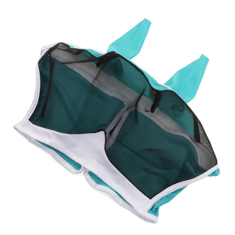 Mesh Horse Fly Mask, Leisure Sports, Amusement Facilities Elastic UV Protection Detachable Breathable Horse Fly Mask with Ears for Horses (S) S Blue Green - BeesActive Australia