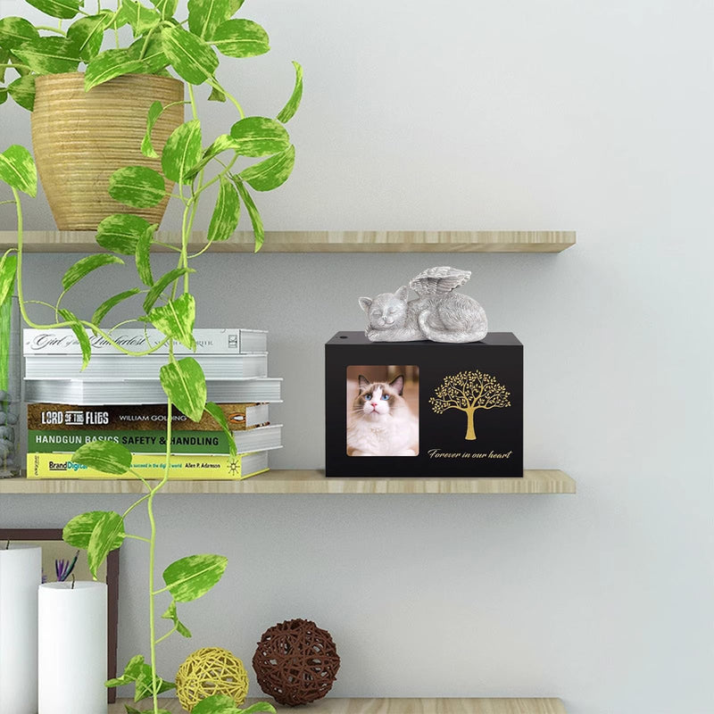 Pet urns for dogs or cats with individual design for storing ashes, suitable for dogs or cats and other animal family members (cat) cat one size - BeesActive Australia