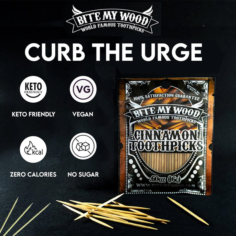 Bite My Wood Cinnamon Toothpicks - Triple Infused Flavor Red Hot Cinnamon Toothpicks Helps With Bad Oral Habits, Zero Calories, Keto Friendly, Appetite Control Aid - 100 Count - BeesActive Australia