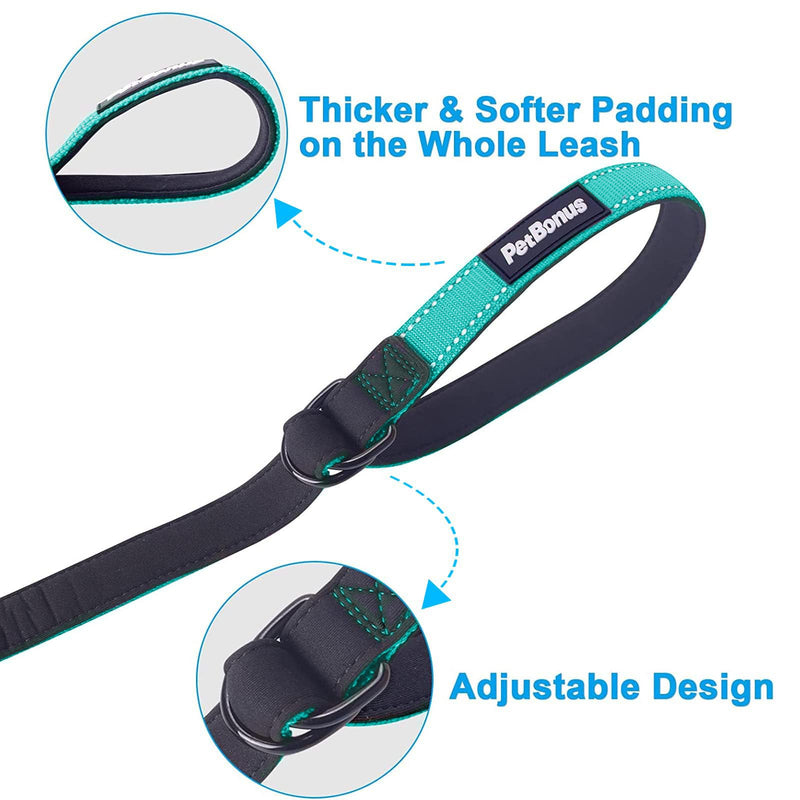 PetBonus Short Dog Leash, Safety Wrist Strap for Retractable Dog Leash, Reflective Design and Adjustable Soft Padded Handle, Extra Layer Security for Pet Stroller (Turquoise) Turquoise 1 Pack