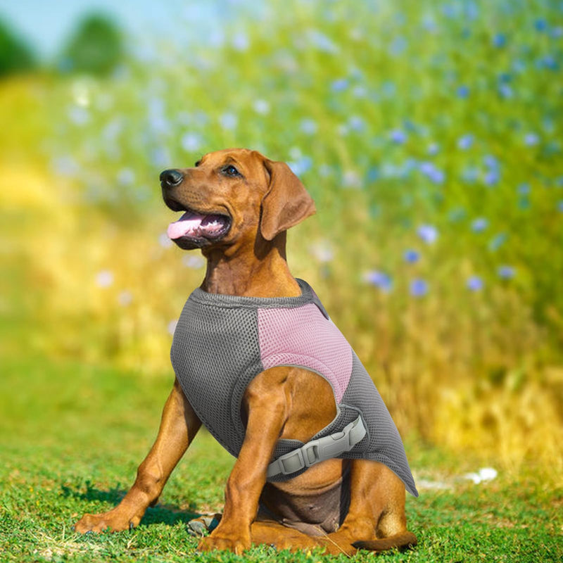 MIGOHI Dog Cooling Vest Harness for Medium Large Dog, Outdoor Walking Dog Cooler Jacket Sun Protection Breathable, Adjustable Reflective Summer Dog Clothes Apparel Shirt Lightweight,Pink,XL Pink X-Large - BeesActive Australia