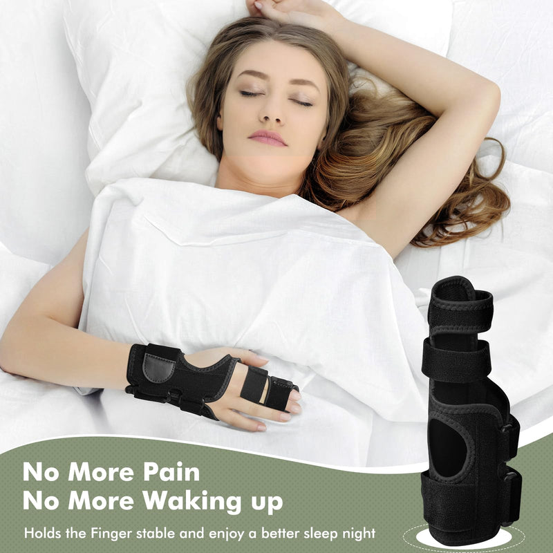 Trigger Finger Splint, 2 Finger Brace for Index, Middle, Ring, Pinky Finger, Treatment for Hand Fractures, Arthritis (L/XL, Right) L/XL