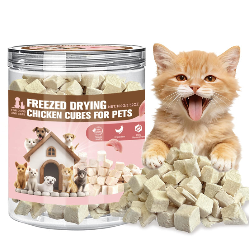 Freeze Dried Chicke Cat Trests Natural Cats Dental Chew Sticks for Teeth Cleaning, High Protein Grain Free Cat Training Food Healthy Snacks for Kittens (1) 3.53 Ounce (Pack of 1)