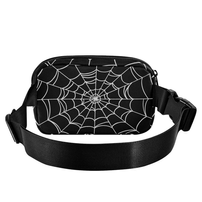 CBBYY Goth Spider Web Fanny Pack for Women Men,Crossbody Waist Bag Pack Adjustable Casual Waist Belt Bag for Travel Running Workout Cycling