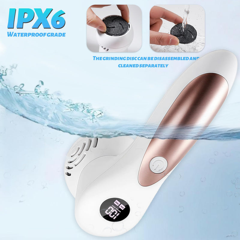 Electric Feet Foot Callus Remover Equipped with A Vacuum System Foot Scrubber 17 in 1 Professional Foot Care Tool Ipx6 Waterproof Rating for Removing Hard Cracks Dryness and Dead Skin (White) White - BeesActive Australia