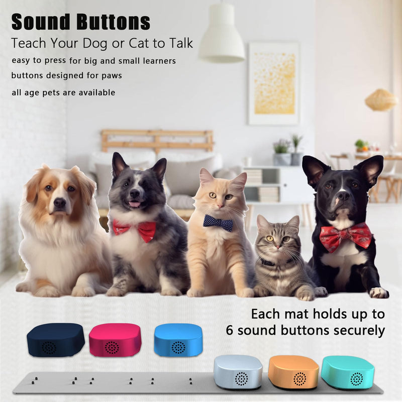 Dog Buttons for Communication Voice Recording Training Buzzer 30S Repeatable Pet Speaking Puzzle Toy for Cats & Dogs Clicker Dog Talking Button Set for Study Office Home 4 Packs Dog talking button set pack of 4 - BeesActive Australia