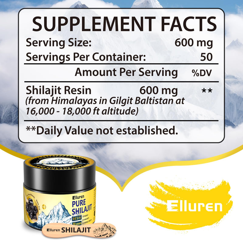 Shilajit Pure Himalayan Organic Maximum Potency Shilajit Resin Authentic Gold Grade Rich in 85+ Trace Minerals with Fulvic Acid Shilajit Supplement for Energy&Immune Support,30 Grams（1 Pack） 1 Fl Oz (Pack of 1) - BeesActive Australia