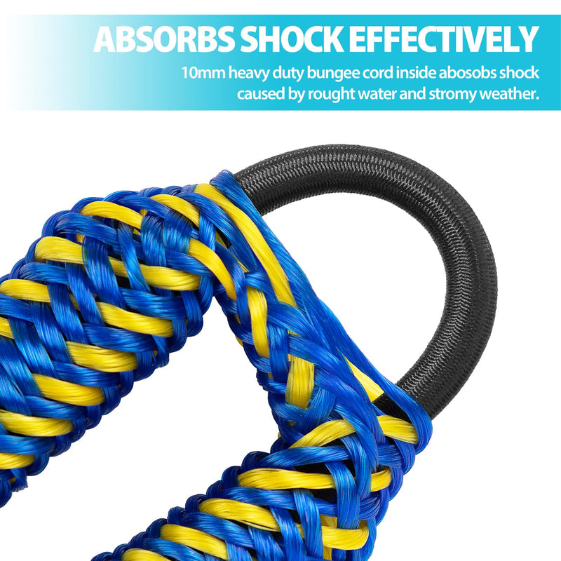 Obcursco Bungee Dock Line, Jet Ski Dock Line with Double 316 Stainless Steel Clips, Boat Snubber Docking Rope for PWC, Boat Accessories for Waverunner, Seadoo, Kayak, 2 Pack 4-5.5ft Yellow & Blue Yellow/Blue - BeesActive Australia