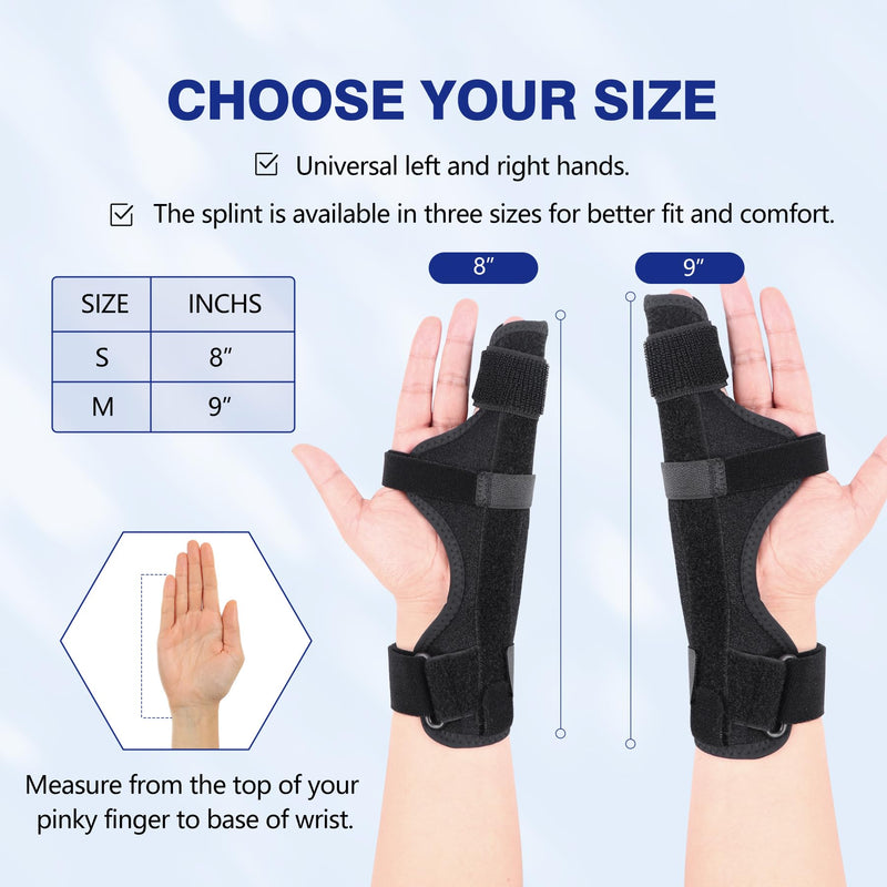 Cozyhealth Boxer Finger Splint Brace, Supports Pinky, Ring, Knuckles - Right or Left Adjustable Metacarpal Hand Brace, Straightening for Trigger Finger, Injury, Fracture, Broken, Tendonitis (9 inch) 9 inch - BeesActive Australia