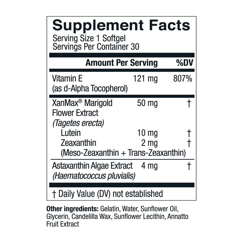 Live Conscious Eye Vitamins Select AREDS 2 Ingredients with Vitamin E, Lutein, and Astaxanthin - OptiWell Eye Health Supplement and Blue Light Support (2 Pack) 30 Count (Pack of 2)