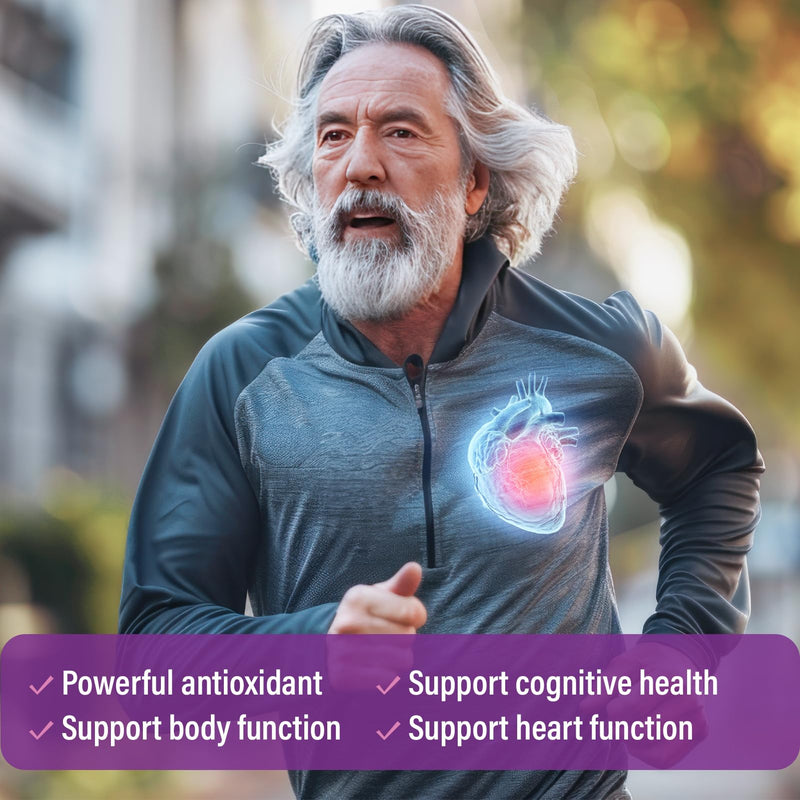 CoQ10 100mg + R-Lipoic Acid 200mg per Serving, 1 Month Supply, Up to 5X Improved Absorption, R-Lipoic Acid/CoQ10 Supplement for Heart Health and Cognitive Health-60 Capsules