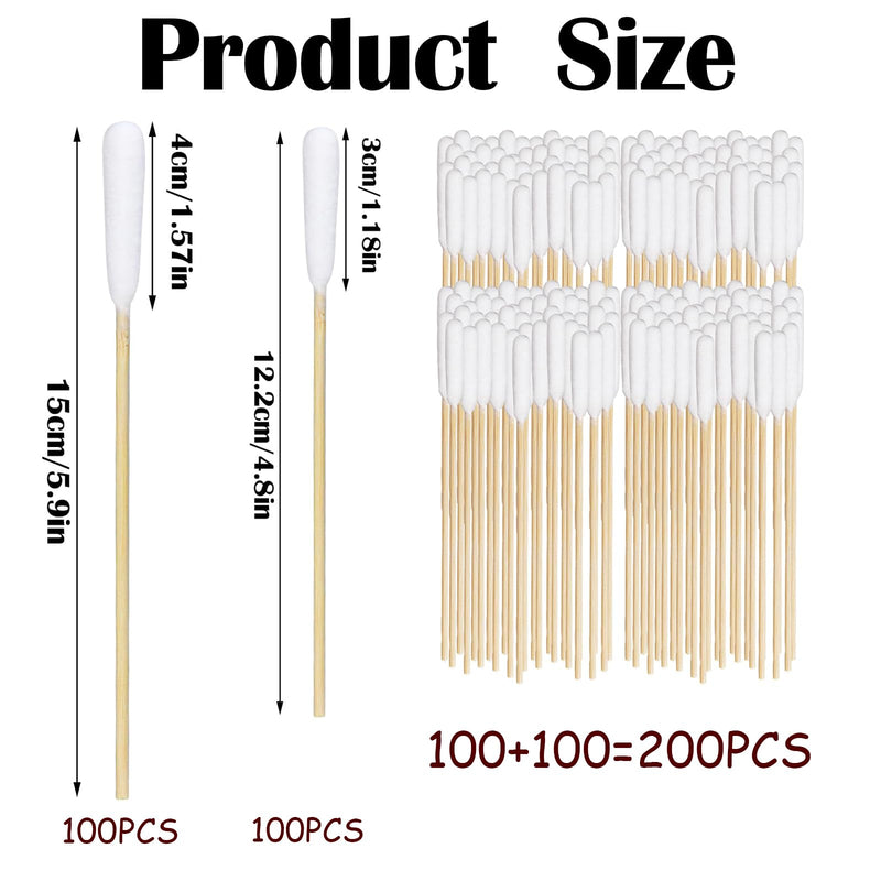 Pet Ear Cleaner Cotton Buds,200PCS 12/15cm Dogs Ear Cleaning Cottons Swab Sticks Cats Ears Canal Long Cane Stick Cotton Buds for Cleaning Animals Ears Wax Infection Removal