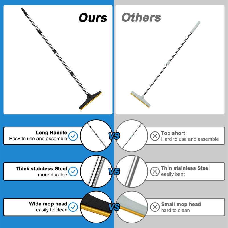 Carpet Rake for Pet Hair Removal,60” Reusable Long Handle Pet Hair Removal Tool,Carpet Rake Scraper,Adjustable Carpet Rake Pet Dog Cat Hair Remover Broom for Couch,Rugs,Mats,Pet Beds,Furniture (Black) Black - BeesActive Australia