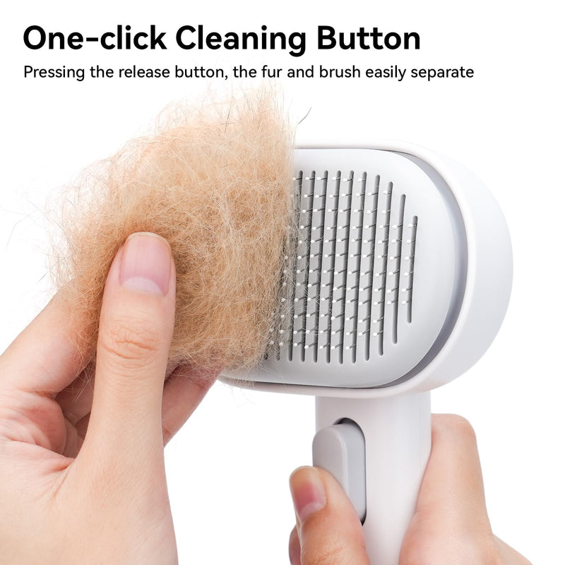 aumuca Cat Brush for Shedding, Cat Brushes for Indoor Cats, Cat Brush for Long or Short Haired Cats, Cat Hair Brush Cat Grooming Deshedding Brush for Dog Kitten Rabbit Massage Removes Loose Fur, White - BeesActive Australia