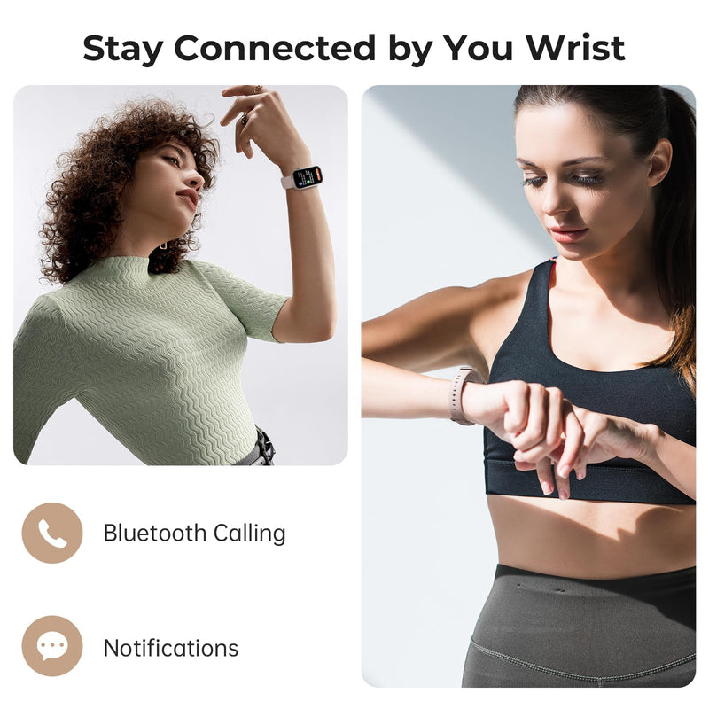 Fitness Tracker for Men Women, 24/7 Heart Rate, SpO2 and Sleep Monitor Health Watch, Calorie Step Counter Fitness Watch IP68 Waterproof Smart Watch for Android and iOS, Blush Pink