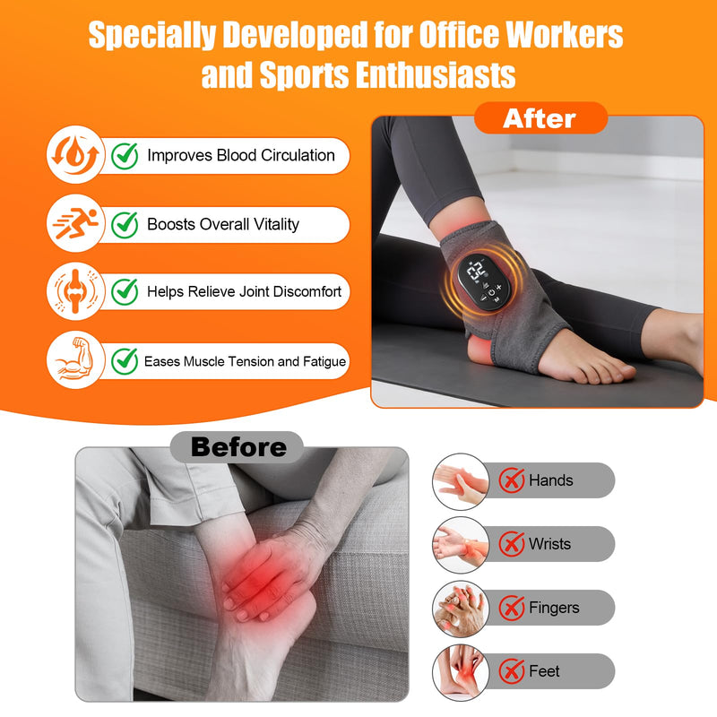 Foot Renew Massager for Neuropathy, with Red Light Therapy for Feet & Ankle, Infrared Neuropathy Foot Massager with Heat, 8 Massage Modes, 20 Intensity Levels,Ankle & Body Massager1pack - BeesActive Australia