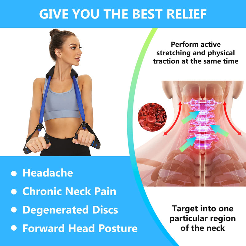 Neck Stretcher Exerciser, Cervical Traction Device for Neck Pain Relief and Cervical Spine Alignment. Portable Neck Traction Exerciser for Home/Office, Neck and Shoulder Relaxer. (20-25 Pounds) 20-25 Pounds - BeesActive Australia