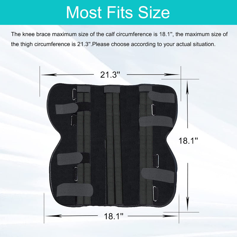 Unisex Knee and leg immobilization Stabilizer for Post Surgery Recovery,Knee Fractures,Instability, ACL,MCL,Meniscus Tear,Arthritis,Displacement Recovery,18.1" Length Universal Medium/Large (Pack of 1)