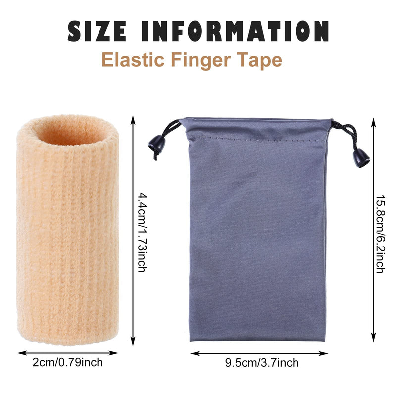 Skylety 30 Pieces Finger Sleeves with 1 Storage Bag, Thumb Splint Brace Support Protector Breathable Elastic Finger Tape for Pain Relief Arthritis Trigger Sports Basketball Baseball(Beige) Beige