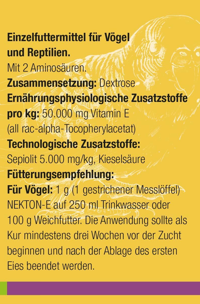 NEKTON-E | Vitamin E preparation for breeding birds and reptiles | Made in Germany (140g) 140 g (pack of 1) - BeesActive Australia