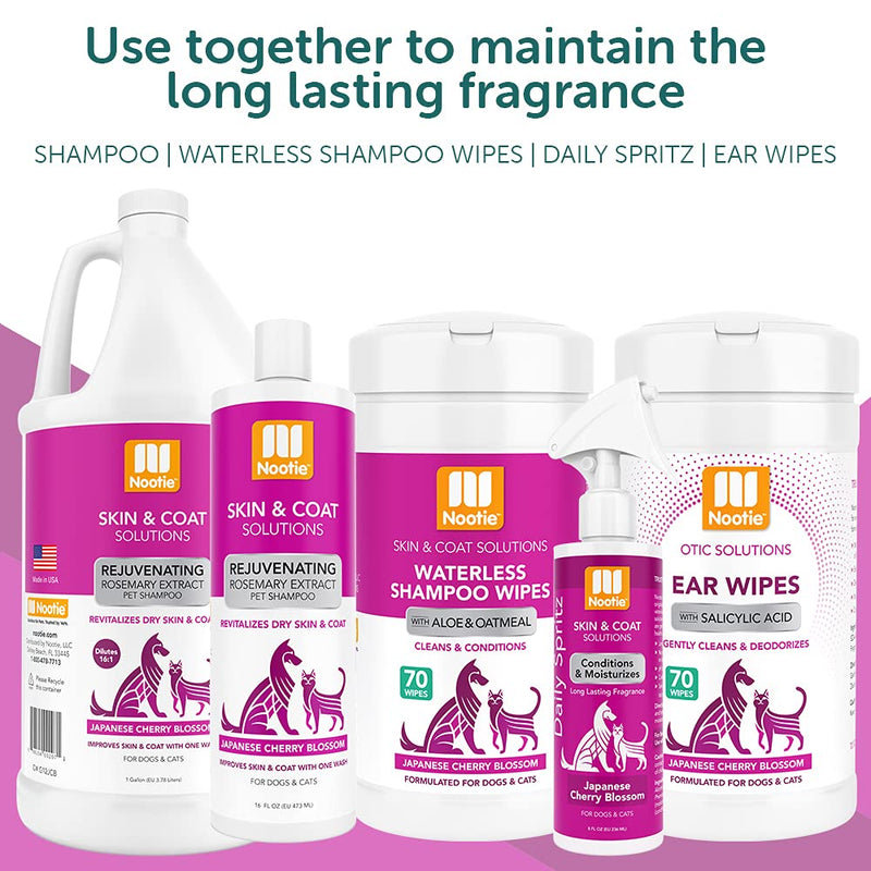 Nootie Dog & Cat Ear Wipes with Salycyclic Acid- Japanese Cherry Blossom - 70 Wipes - Vegan Friendly - Sold in Over 5000 Vet Clinics - PawsPlanet Australia