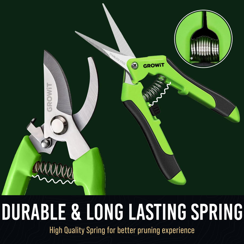 Pruning Shears & Gardening Scissors Set - 7"" Titanium Coated Sharp Garden Clippers, Stainless Steel Garden Shears for Plant - Garden Pruners, Florist Scissors with Non-Slip Grip - BeesActive Australia