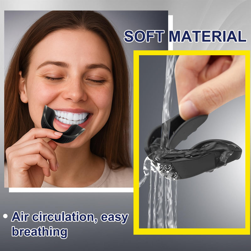 BBTO 10 Pack Sports Mouth Guard, Moldable Breathable Mouthguard with Perforation for Men Women Adult Team Sports(Black) Black - BeesActive Australia