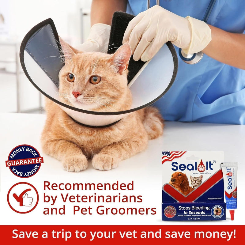 Seal It® Wound Gel for Pets | US-Made Dog Wound Care Gel to Stop Bleeding in Seconds & Seals Open Minor Wounds, Cuts & Scrapes from Canine Paw Wounds to Fencing Cuts | Safe for All Animals (15ml) - BeesActive Australia