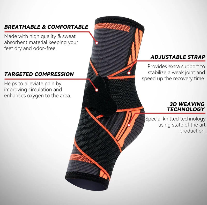 Unisex Ankle Brace with Compression Support Sleeve – Pain Relief for Sprains, Swelling, and Arthritis – Perfect for Athletes, Runners, Hikers, and Everyday Support. Medium Black - BeesActive Australia