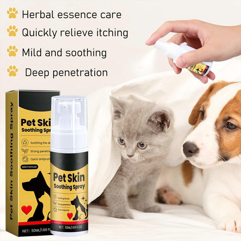 Wanban 2pc Pet Skin Treatment Spray for Dogs and Cats - Nature Soothing Solution for Itchy Skin, Reduces Scratching - Cat Itchy Skin Treatment