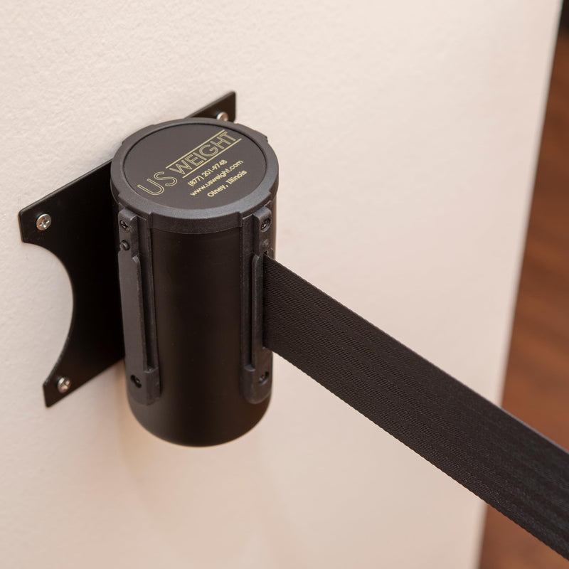 US Weight U2501 Wall Mount with Retractable Belt – 13' Black 13'