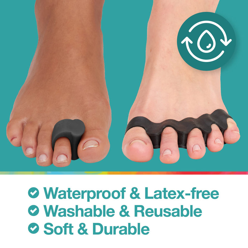 ZenToes Bunion Straighteners and Toe Separators Foot Pain Relief Bundle (Black)